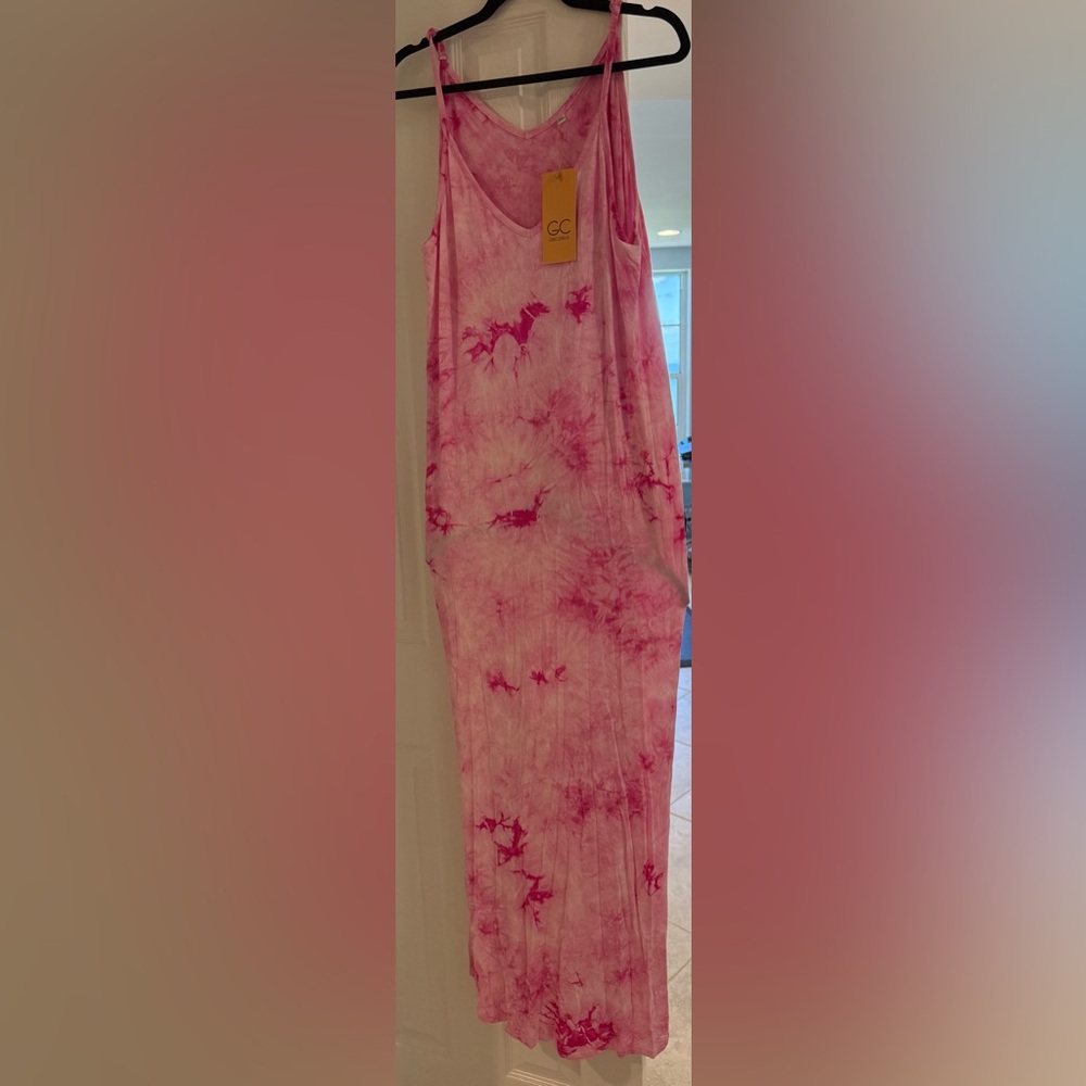 Pink Tie-Dye Maxi Dress